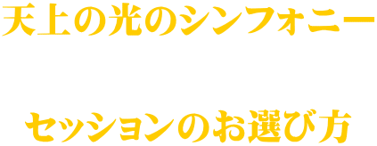 天上の光のシンフォニー   セッションのお選び方